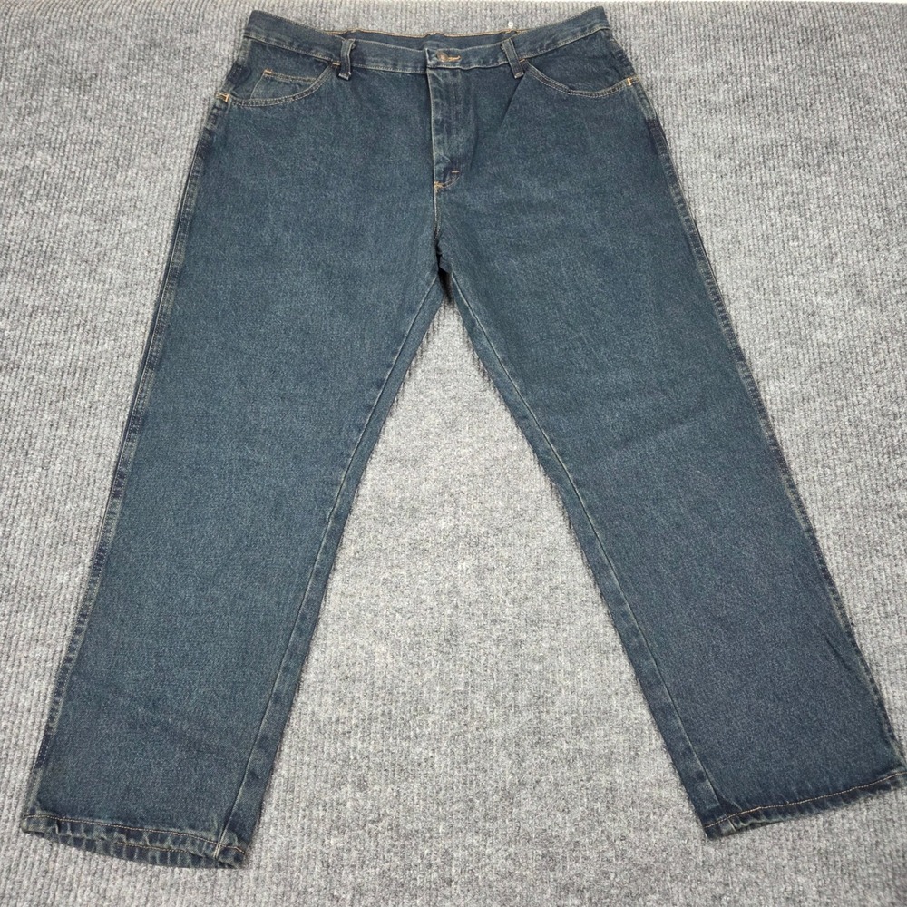 Rustler Classic Wrangler Mens Relaxed Fit Heavyweight Denim Jeans Blue 40x29 NEW